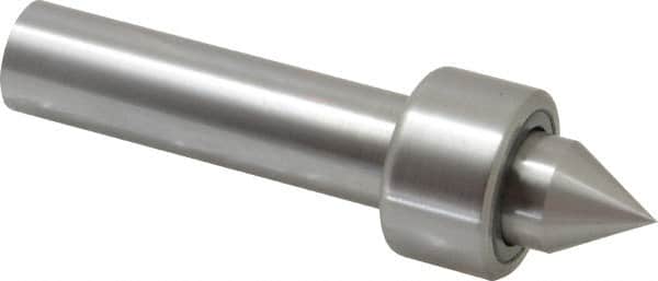 Riten - Straight Shank, 1-1/4" Head Diam 1,500 Lb Capacity Live Center - 1,000 Max RPM, 3/4" Long Case, 1/2" Point Diam, 9/16" Point Len, 440 Lb Max Workpiece, Standard Point - Americas Industrial Supply