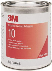 3M - 32 oz Can Amber Contact Adhesive - Series 10, 30 min Working Time, Bonds to Cardboard, Ceramic, Foam, Glass, Metal, Paper & Wood - Americas Industrial Supply