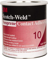 3M - 1 Gal Can Amber Contact Adhesive - Series 10, 30 min Working Time, Bonds to Cardboard, Ceramic, Foam, Glass, Metal, Paper & Wood - Americas Industrial Supply
