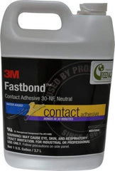 3M - 1 Gal Bottle Natural Contact Adhesive - Series 30NF, 15 to 30 min Working Time, 4 hr Full Cure Time, Bonds to Cardboard, Ceramic, Fabric, Fiberglass, Foam, Glass, Leather, Metal, Plastic, Rubber, Vinyl & Wood - Americas Industrial Supply