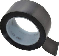 3M - Black Solid Color Vinyl Tape - 2" Wide x 5.2 mil Thick, General Traffic - Americas Industrial Supply