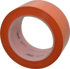 3M - Orange Solid Color Vinyl Tape - 2" Wide x 5.2 mil Thick, General Traffic - Americas Industrial Supply