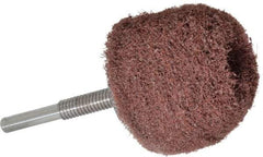 Superior Abrasives - 2" Diam x 2" Thick, Mounted Polishing Wheel - Medium Grade, 1/4" Shank Diam - Americas Industrial Supply