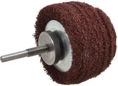 Superior Abrasives - 3" Diam x 2" Thick, Mounted Polishing Wheel - Medium Grade, 1/4" Shank Diam - Americas Industrial Supply