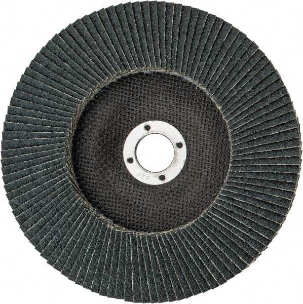 Weiler - 40 Grit, 7" Disc Diam, 7/8" Center Hole, Type 27 Zirconia Alumina Flap Disc - 8,600 Max RPM, Phenolic Backing, Arbor Attaching System, Coated - Americas Industrial Supply