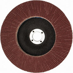 Weiler - 80 Grit, 7" Disc Diam, 7/8" Center Hole, Type 27 Aluminum Oxide Flap Disc - 8,600 Max RPM, Phenolic Backing, Arbor Attaching System, Coated - Americas Industrial Supply