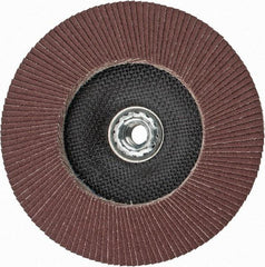Weiler - 60 Grit, 7" Disc Diam, 5/8-11 Center Hole, Type 27 Aluminum Oxide Flap Disc - 8,600 Max RPM, Phenolic Backing, Arbor Attaching System, Coated - Americas Industrial Supply
