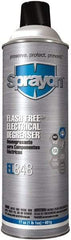 Sprayon - 17 Ounce Aerosol Electrical Grade Cleaner/Degreaser - 37,000 Volt Dielectric Strength, Nonflammable, Food Grade, Plastic Safe - Americas Industrial Supply