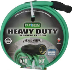 Made in USA - 50' Long Forever Hose - 5/8" Diam, 3/4" GHT, Rubber/Vinyl, 340 psi, All Season, Green - Americas Industrial Supply