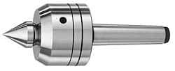 Royal Products - MT4 Taper Shank, 3-1/2" Head Diam 2,880 Lb Capacity Live Center - 3,500 Max RPM, 2.64" Head Length, 1-1/2" Point Diam, 1.79" Point Len, 1,070 Lb Max Workpc, 9" OAL, Changeable Standard Point - Americas Industrial Supply