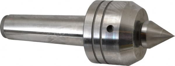 Royal Products - MT5 Taper Shank, 3-1/2" Head Diam 2,880 Lb Capacity Live Center - 3,500 Max RPM, 2.64" Head Length, 1-1/2" Point Diam, 1.79" Point Len, 1,070 Lb Max Workpc, 10-1/16" OAL, Changeable Standard Point - Americas Industrial Supply