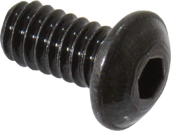 Value Collection - #2-56 UNC Hex Socket Drive, Button Screw - Alloy Steel, Black Oxide Finish, Fully Threaded, 3/16" Length Under Head - Americas Industrial Supply