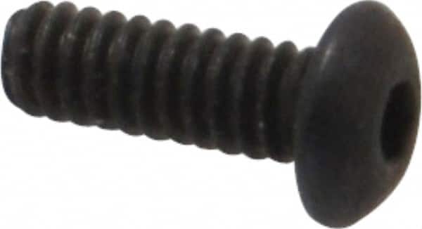 Value Collection - #2-56 UNC Hex Socket Drive, Button Screw - Alloy Steel, Black Oxide Finish, Fully Threaded, 1/4" Length Under Head - Americas Industrial Supply