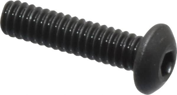 Value Collection - #2-56 UNC Hex Socket Drive, Button Screw - Alloy Steel, Black Oxide Finish, Fully Threaded, 3/8" Length Under Head - Americas Industrial Supply