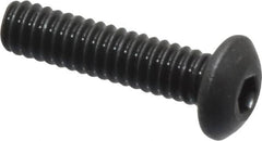 Value Collection - #2-56 UNC Hex Socket Drive, Button Screw - Alloy Steel, Black Oxide Finish, Fully Threaded, 3/8" Length Under Head - Americas Industrial Supply