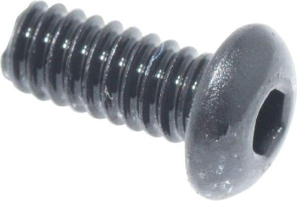 Value Collection - #3-48 UNC Hex Socket Drive, Button Screw - Alloy Steel, Black Oxide Finish, Fully Threaded, 1/4" Length Under Head - Americas Industrial Supply