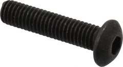 Value Collection - #10-32 UNF Hex Socket Drive, Button Screw - Alloy Steel, Black Oxide Finish, Fully Threaded, 7/8" Length Under Head - Americas Industrial Supply