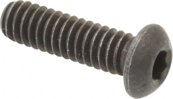 Value Collection - 1/4-20 UNC Hex Socket Drive, Button Screw - Alloy Steel, Black Oxide Finish, Fully Threaded, 7/8" Length Under Head - Americas Industrial Supply