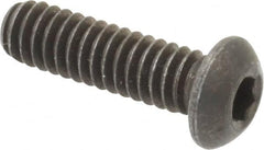 Value Collection - 1/4-20 UNC Hex Socket Drive, Button Screw - Alloy Steel, Black Oxide Finish, Fully Threaded, 7/8" Length Under Head - Americas Industrial Supply