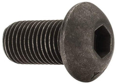 Value Collection - 3/8-24 UNF Hex Socket Drive, Button Screw - Alloy Steel, Black Oxide Finish, Fully Threaded, 3/4" Length Under Head - Americas Industrial Supply