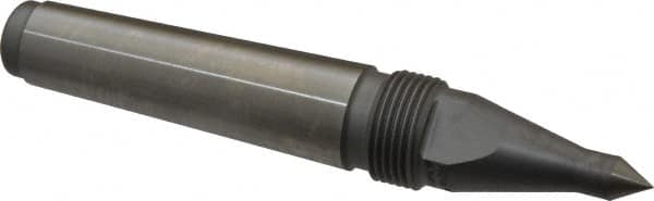 Royal Products - 0.938" Head Diam, Hardened Steel Long Point Solid Dead Center - 3MT Morse Taper, 0.38" Point Diam, 0.63" Point Length, 5-15/16" OAL - Americas Industrial Supply