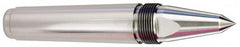 Royal Products - 1.748" Head Diam, Carbide-Tipped Steel Long Point Solid Dead Center - 5MT Morse Taper, 1/2" Point Diam, 8-7/16" OAL - Americas Industrial Supply