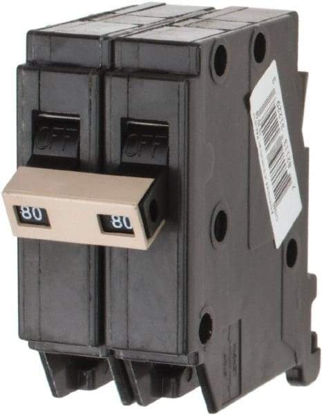Eaton Cutler-Hammer - 80 Amp, 120/240 VAC, 2 Pole, Plug In Type CH Circuit Breaker - Thermal Magnetic Trip, 10 kA Breaking Capacity, 14-10 AWG - Americas Industrial Supply