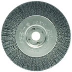 4" Diameter - 3/8-1/2" Arbor Hole - Crimped Steel Wire Straight Wheel - Americas Industrial Supply