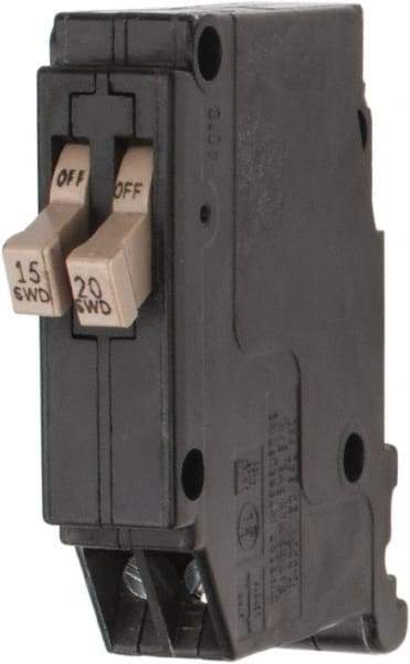 Eaton Cutler-Hammer - 15, 20 Amp, 120 VAC, 1 Pole, Plug In Twin Circuit Breaker - Thermal Magnetic Trip, 14-8 AWG, 18.8mm Deep x 83.6mm High x 75.7mm Wide - Americas Industrial Supply