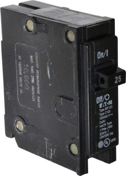 Eaton Cutler-Hammer - 25 Amp, 120/240 VAC, 1 Pole, Plug In Type BR Circuit Breaker - Thermal Magnetic Trip, 10 kA Breaking Capacity, 14-4 AWG - Americas Industrial Supply