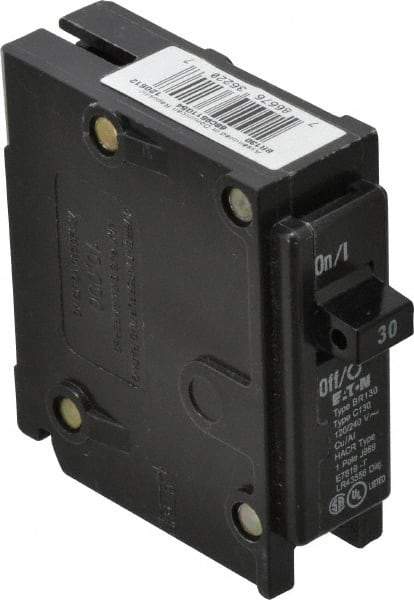 Eaton Cutler-Hammer - 30 Amp, 120/240 VAC, 1 Pole, Plug In Type BR Circuit Breaker - Thermal Magnetic Trip, 10 kA Breaking Capacity, 14-4 AWG - Americas Industrial Supply