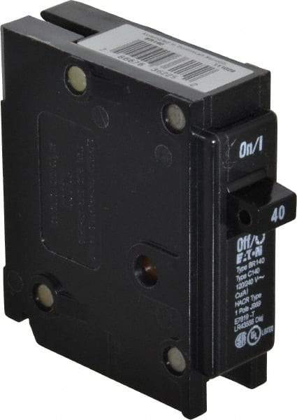 Eaton Cutler-Hammer - 40 Amp, 120/240 VAC, 1 Pole, Plug In Type BR Circuit Breaker - Thermal Magnetic Trip, 10 kA Breaking Capacity, 14-4 AWG - Americas Industrial Supply