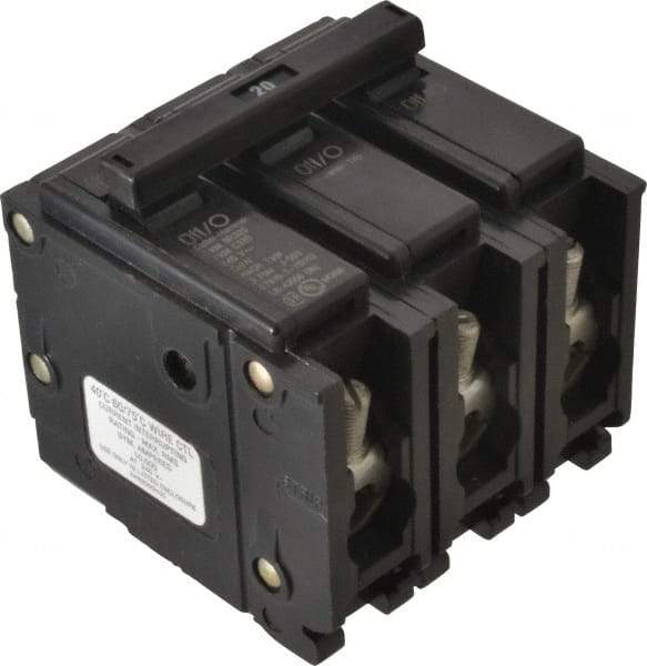 Eaton Cutler-Hammer - 20 Amp, 240 VAC, 3 Pole, Plug In Type BR Circuit Breaker - Magnetic Trip, 10 kA Breaking Capacity, 14-4 AWG - Americas Industrial Supply