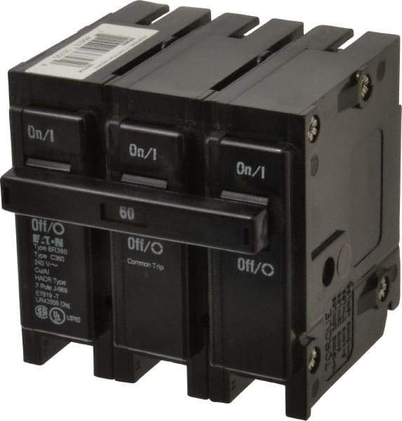 Eaton Cutler-Hammer - 60 Amp, 240 VAC, 3 Pole, Plug In Type BR Circuit Breaker - Magnetic Trip, 10 kA Breaking Capacity, 4-1/0 AWG - Americas Industrial Supply