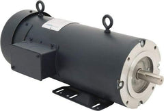 Leeson - 2 Max hp, 1,750 Max RPM, DC Electric AC DC Motor - 230 V Input, 145TC Frame, C-Face with Base Mount, TEFC Enclosure - Americas Industrial Supply