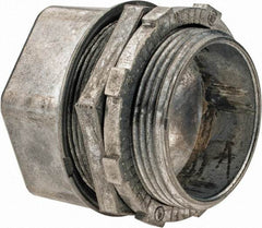 Thomas & Betts - 1-1/2" Trade, Die Cast Zinc Compression Straight EMT Conduit Connector - Noninsulated - Americas Industrial Supply