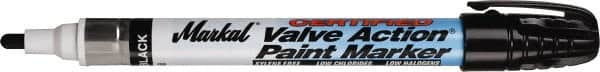 Markal - Black Paint Marker - Fiber Medium Tip, Alcohol Base Ink - Americas Industrial Supply