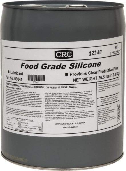 CRC - 5 Gal Pail Nondrying Film/Silicone Penetrant/Lubricant - Clear & White, -40°F to 400°F, Food Grade - Americas Industrial Supply