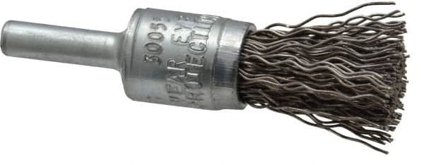 Osborn - 1/2" Brush Diam, Crimped, End Brush - 1/4" Diam Shank, 25,000 Max RPM - Americas Industrial Supply