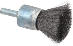 Osborn - 3/4" Brush Diam, Crimped, End Brush - 1/4" Diam Shank, 20,000 Max RPM - Americas Industrial Supply