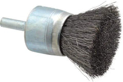 Osborn - 1" Brush Diam, Crimped, End Brush - 1/4" Diam Shank, 20,000 Max RPM - Americas Industrial Supply