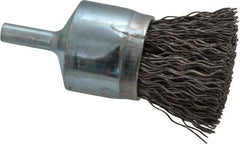 Osborn - 1" Brush Diam, Crimped, End Brush - 1/4" Diam Shank, 20,000 Max RPM - Americas Industrial Supply