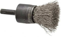 Osborn - 3/4" Brush Diam, Crimped, End Brush - 1/4" Diam Shank, 20,000 Max RPM - Americas Industrial Supply