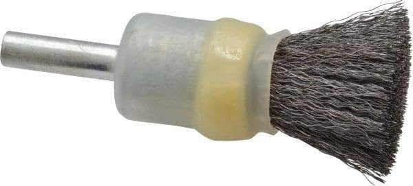 Osborn - 1/2" Brush Diam, Crimped, End Brush - 1/4" Diam Shank, 25,000 Max RPM - Americas Industrial Supply