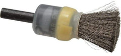 Osborn - 1/2" Brush Diam, Crimped, End Brush - 1/4" Diam Shank, 25,000 Max RPM - Americas Industrial Supply