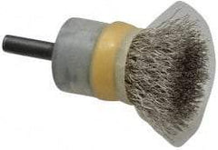 Osborn - 3/4" Brush Diam, Crimped, End Brush - 1/4" Diam Shank, 20,000 Max RPM - Americas Industrial Supply