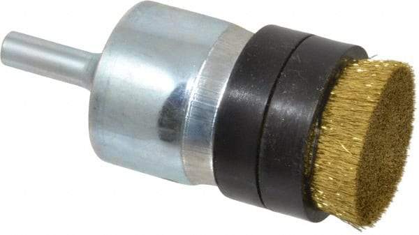 Osborn - 1" Brush Diam, Crimped, End Brush - 1/4" Diam Shank, 7,500 Max RPM - Americas Industrial Supply