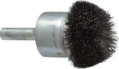 Osborn - 1-1/4" Brush Diam, Crimped, End Brush - 1/4" Diam Shank, 15,000 Max RPM - Americas Industrial Supply