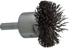 Osborn - 1-1/2" Brush Diam, Crimped, End Brush - 1/4" Diam Shank, 15,000 Max RPM - Americas Industrial Supply