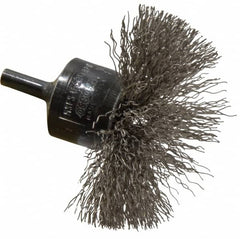 Osborn - 3" Brush Diam, Crimped, End Brush - 1/4" Diam Shank, 15,000 Max RPM - Americas Industrial Supply